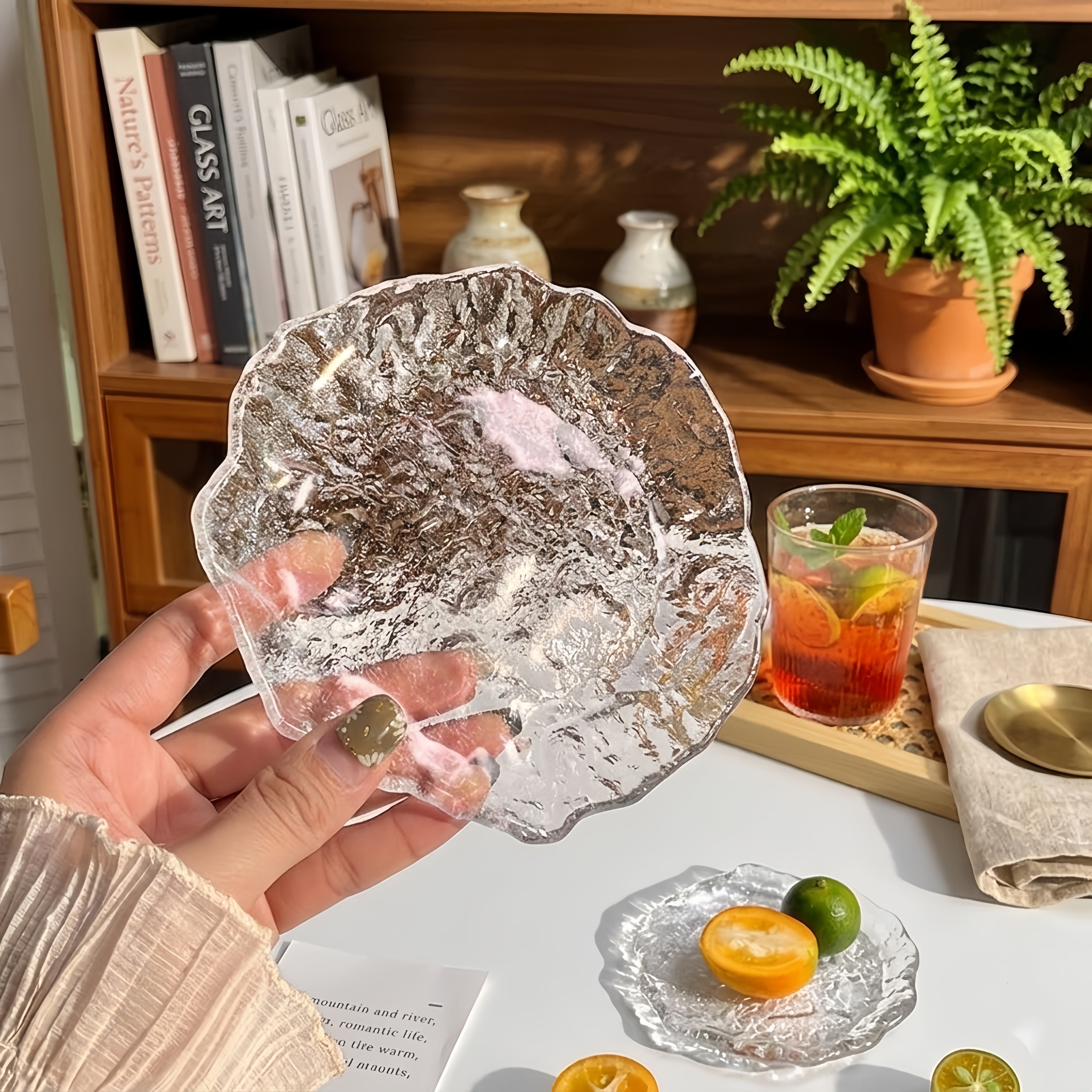 Dreamy Ice-Dew Series | Irregular Art Glass Plates – LunarNok
